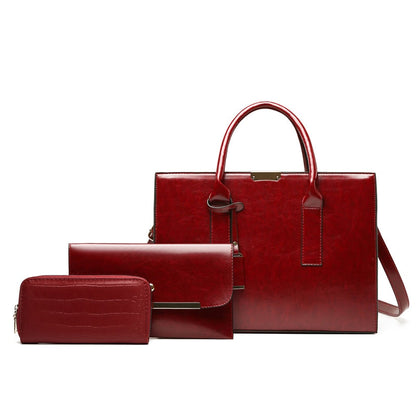 Leather Set Bag + 2 Wallets - Zayna