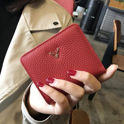 Women's Compact Genuine Leather Wallet - Roseli