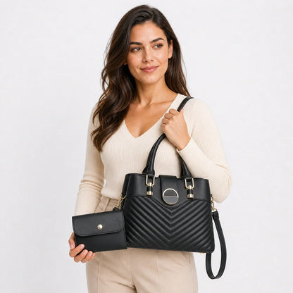 Soft Leather Tote & Crossbody Set - Elara