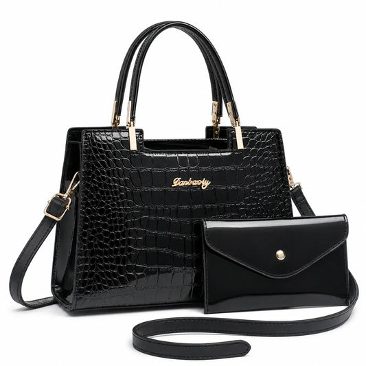 Leather Handbag and Wallet Set - Aura