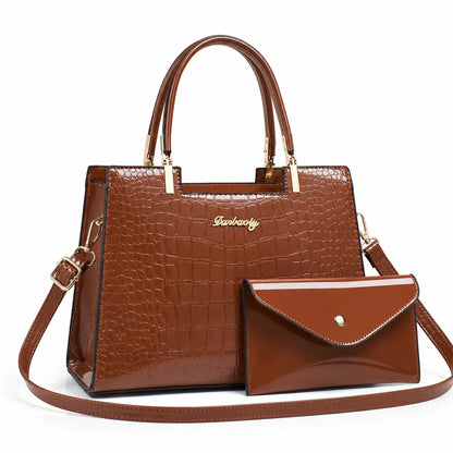 Leather Handbag and Wallet Set - Aura