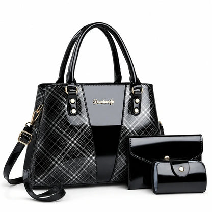 3-Piece Leather Shoulder Bag Set - Aria