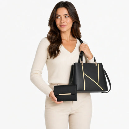 Leather Handbag and Crossbody Set - Aura