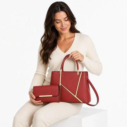 Leather Handbag and Crossbody Set - Aura