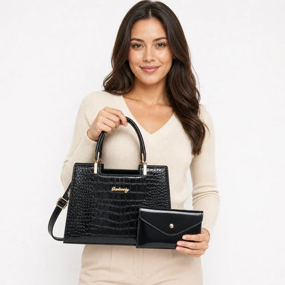 Leather Handbag and Wallet Set - Aura